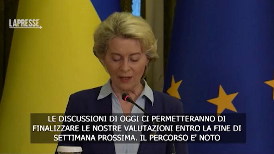 Von der Leyen a Kiev Apprezzo sforzi dellUcraina per entrare nella Ue mp4 image