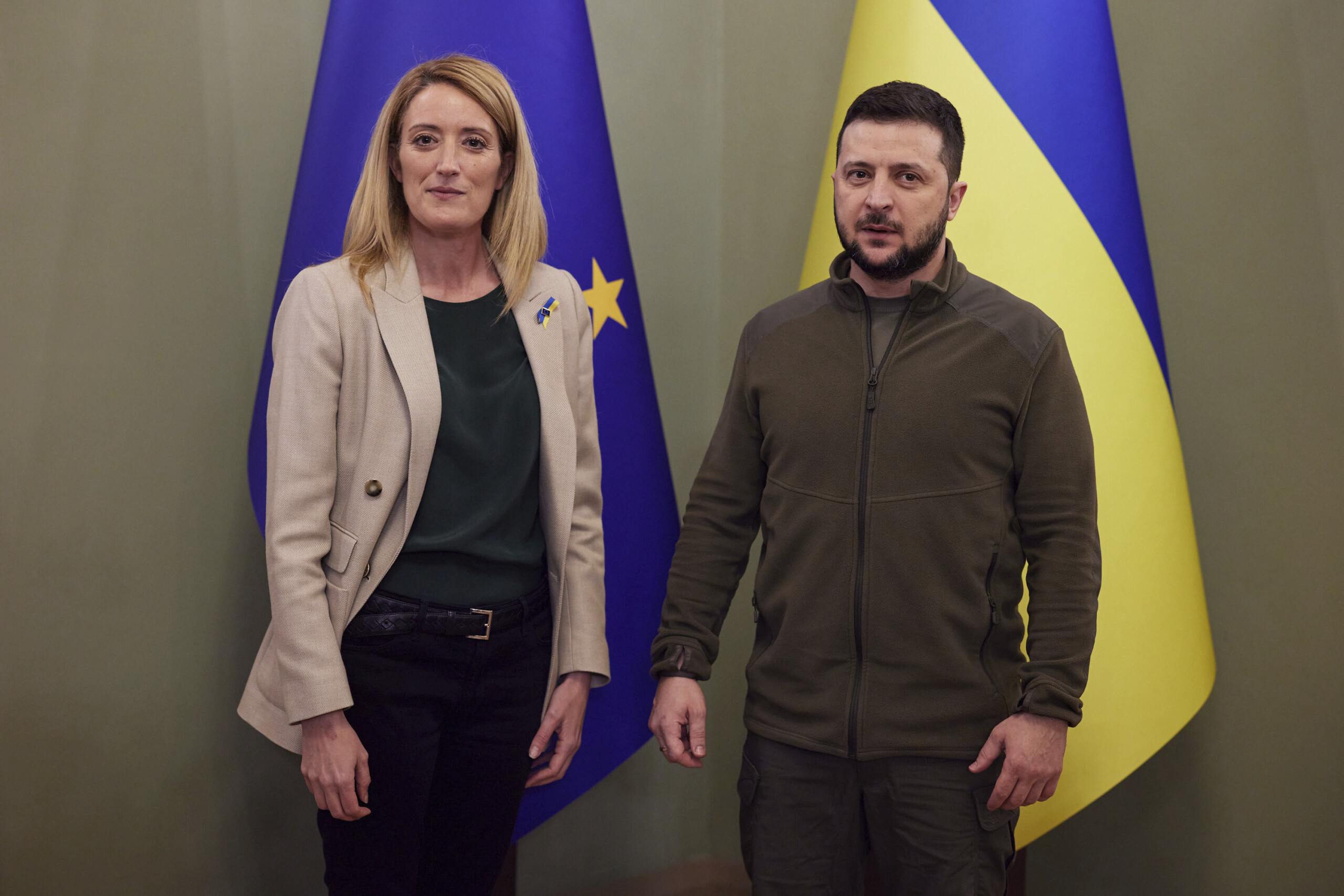 ukraine zelensky accueille metsola nous comptons sur le soutien concret de lue scaled
