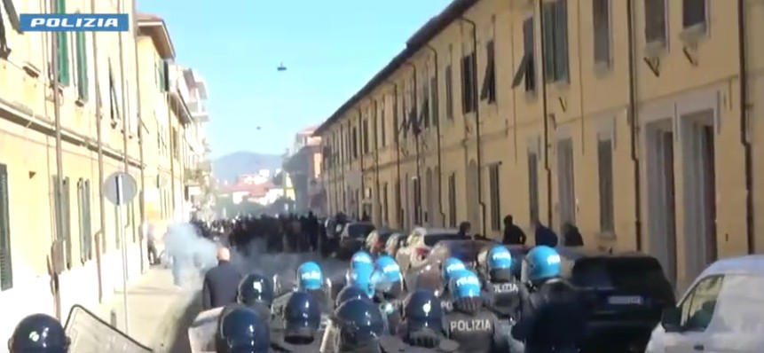 affrontements entre supporters avant le match pise verone cinq ultras hellas arretes
