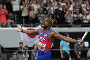 athletisme golden gala le champion olympique du 100 m noah lyles en competition a rome
