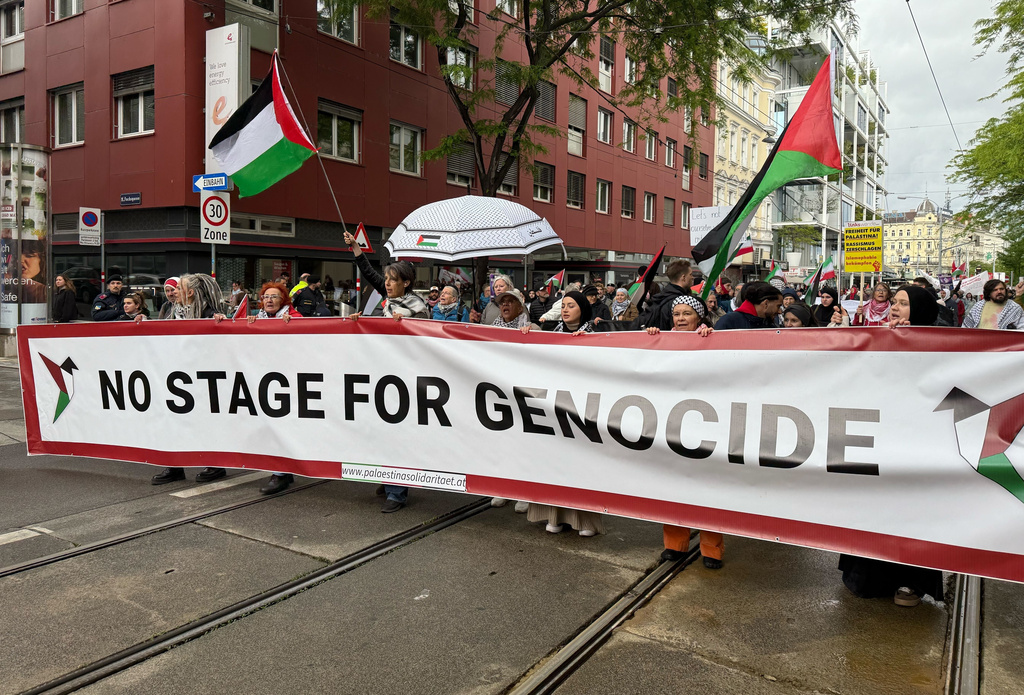 Eurovision : manifestations en faveur de la Palestine à Vienne : « Pas de tribune pour le génocide » 1 eurovision manifestations en faveur de la palestine a vienne pas de tribune pour le genocide